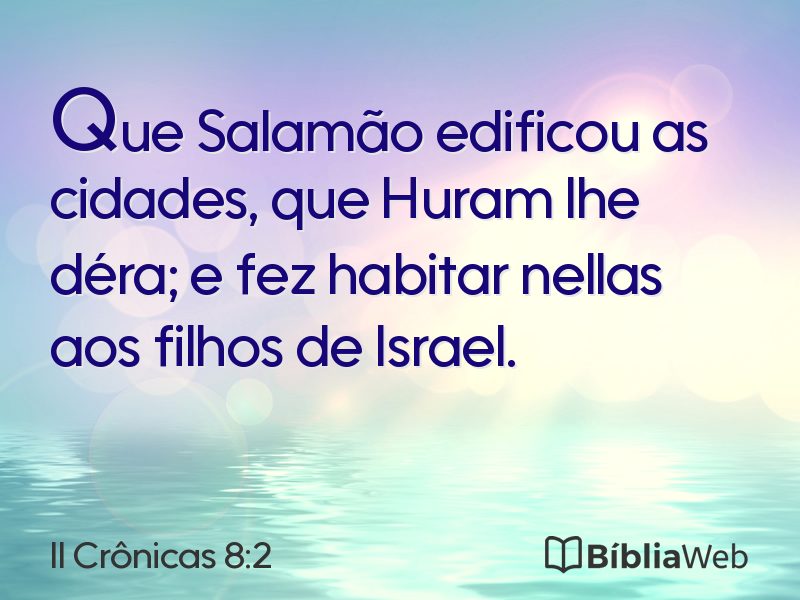 II Crônicas 8:2 em imagem para compartilhar