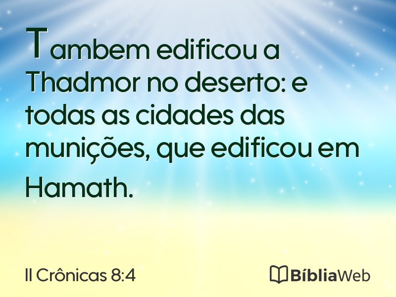 II Crônicas 8:4 em imagem para compartilhar