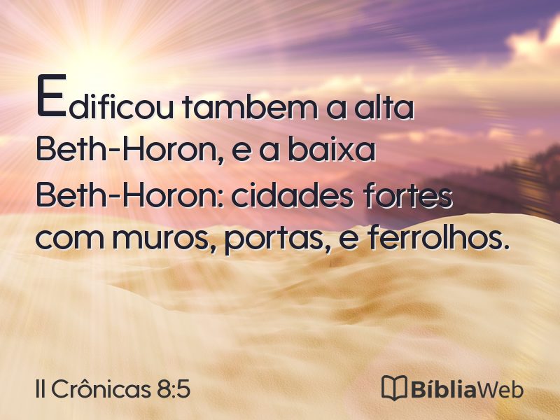 II Crônicas 8:5 em imagem para compartilhar