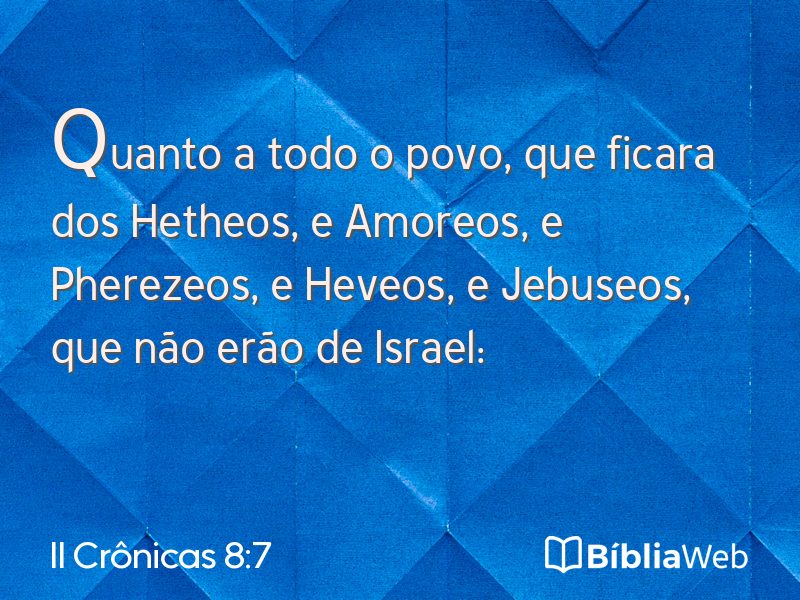 II Crônicas 8:7 em imagem para compartilhar
