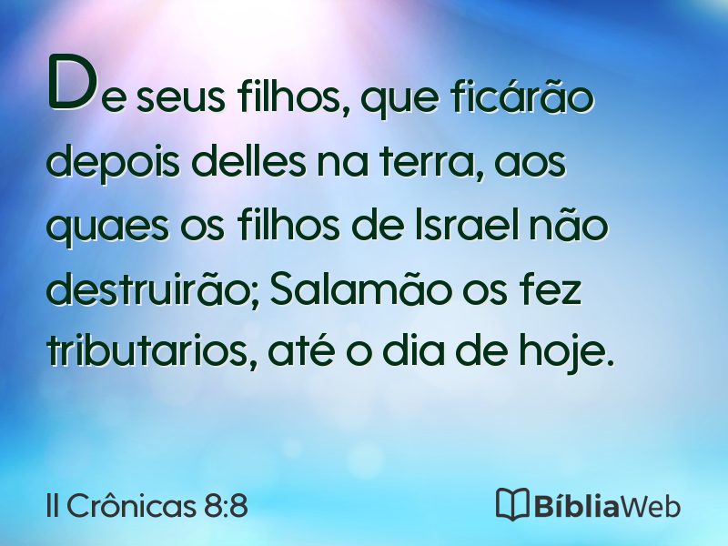 II Crônicas 8:8 em imagem para compartilhar