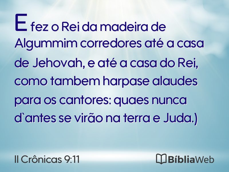 II Crônicas 9:11 em imagem para compartilhar