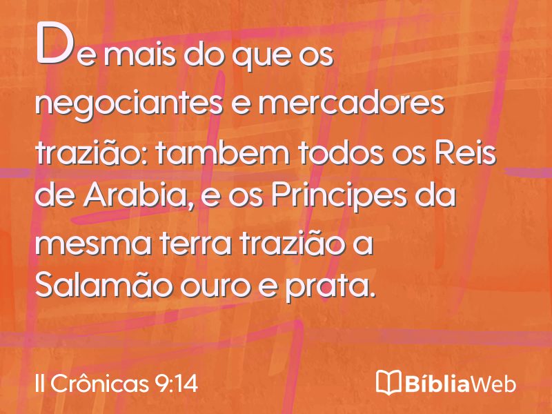 II Crônicas 9:14 em imagem para compartilhar