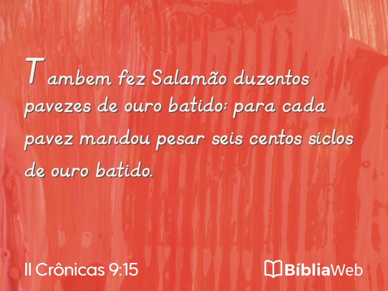 II Crônicas 9:15 em imagem para compartilhar