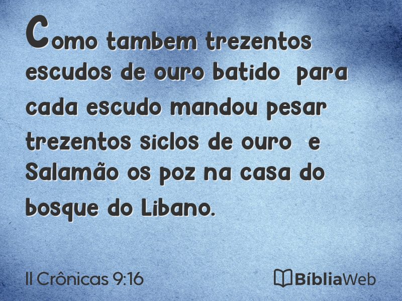 II Crônicas 9:16 em imagem para compartilhar