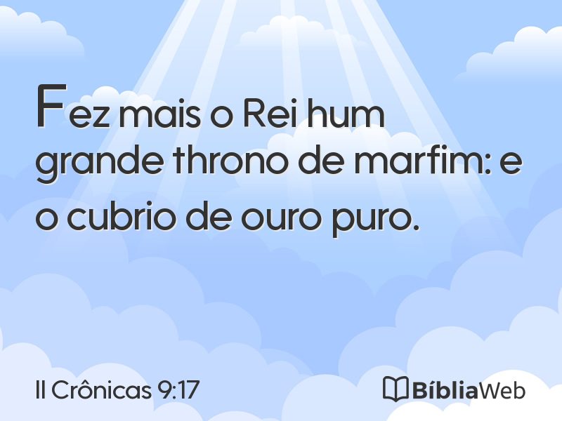 II Crônicas 9:17 em imagem para compartilhar