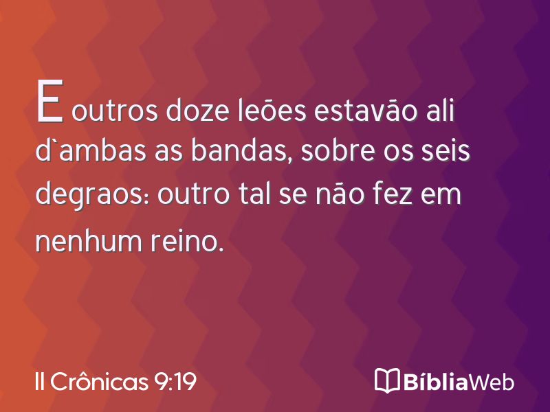 II Crônicas 9:19 em imagem para compartilhar