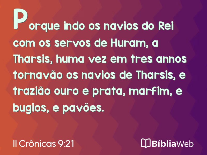 II Crônicas 9:21 em imagem para compartilhar