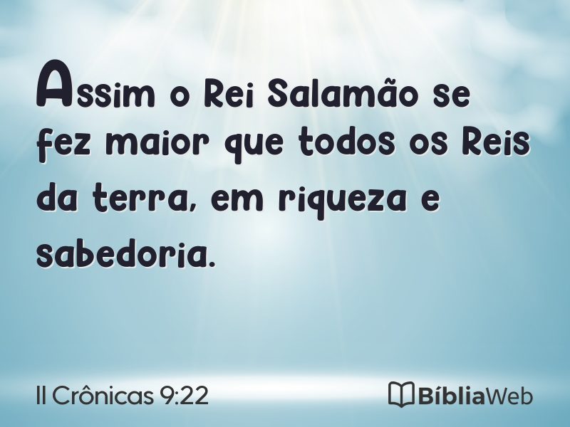 II Crônicas 9:22 em imagem para compartilhar