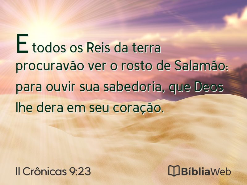II Crônicas 9:23 em imagem para compartilhar
