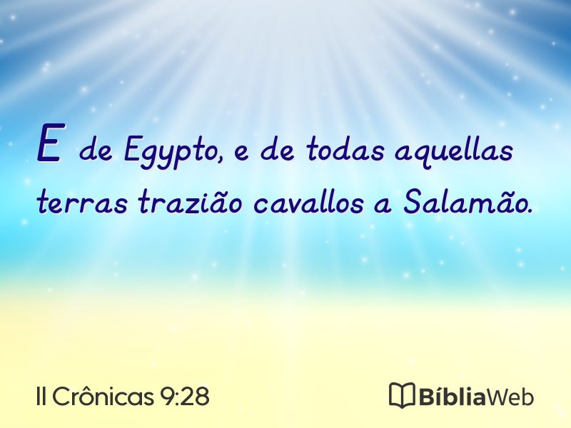 II Crônicas 9:28 em imagem para compartilhar