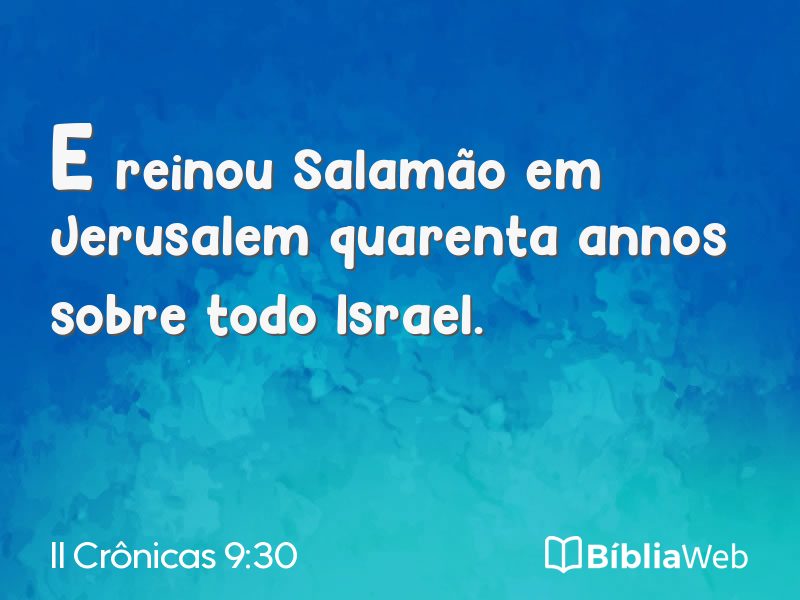 II Crônicas 9:30 em imagem para compartilhar