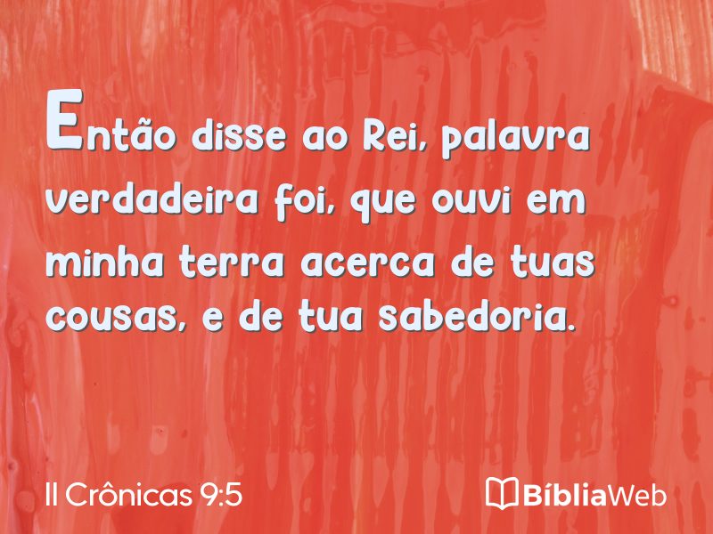 II Crônicas 9:5 em imagem para compartilhar