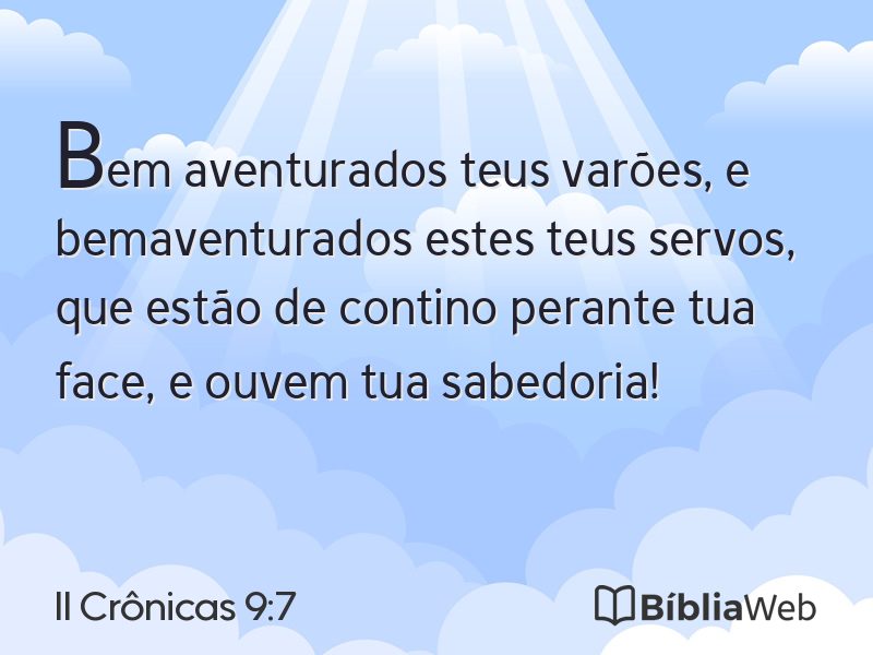II Crônicas 9:7 em imagem para compartilhar