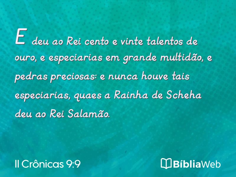 II Crônicas 9:9 em imagem para compartilhar