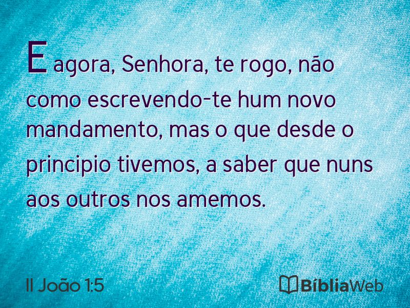II João 1:5 em imagem para compartilhar