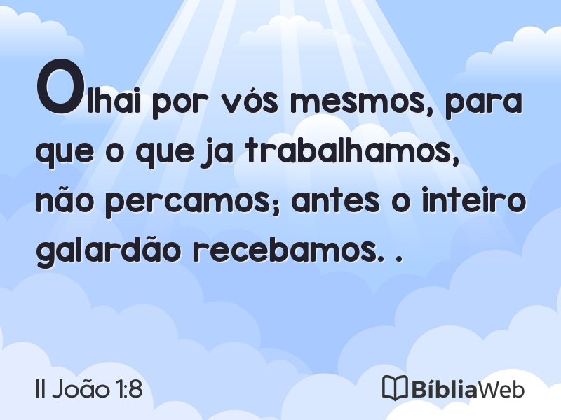 II João 1:8 em imagem para compartilhar