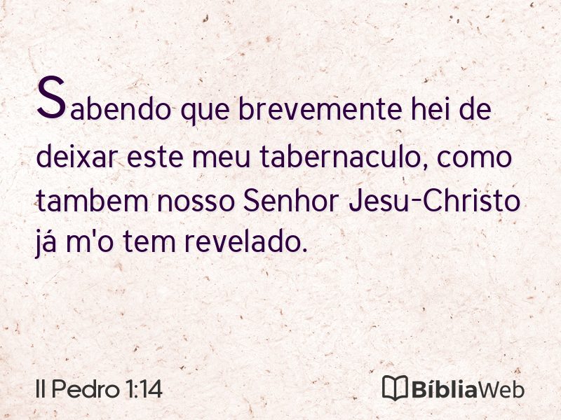 II Pedro 1:14 em imagem para compartilhar