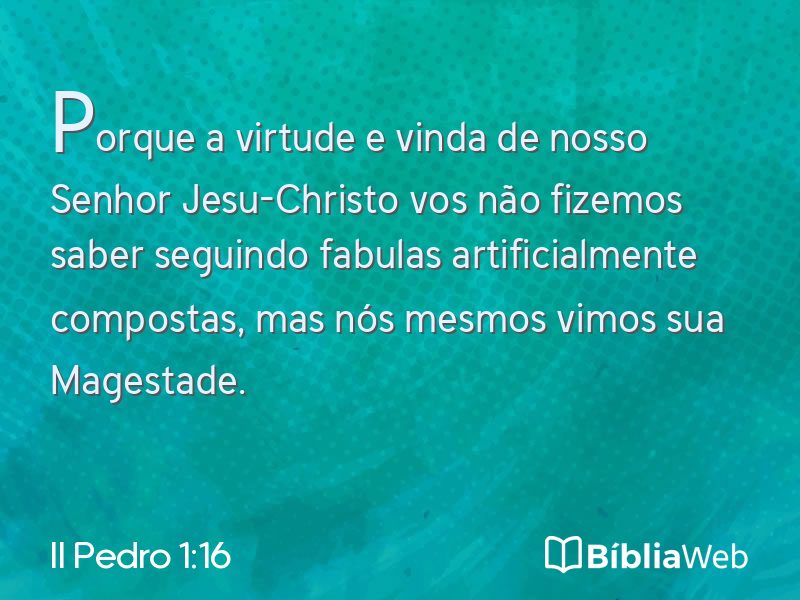 II Pedro 1:16 em imagem para compartilhar