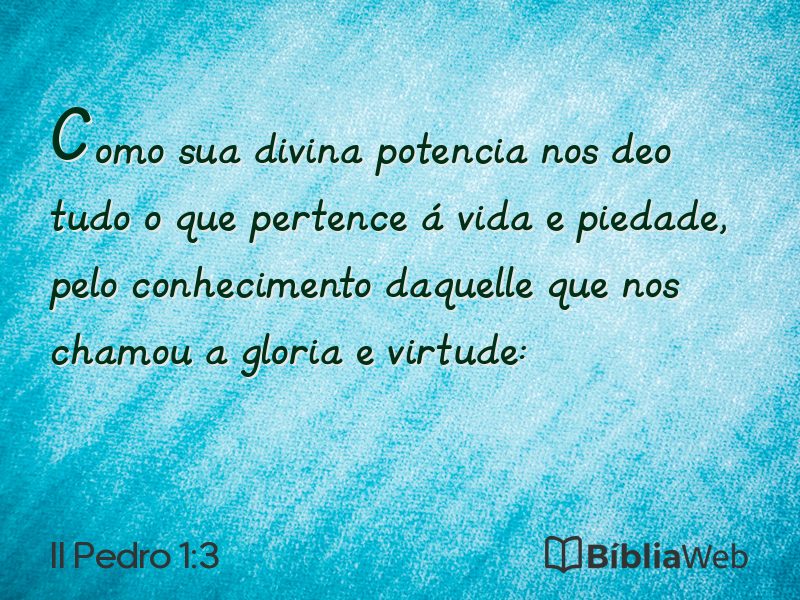 II Pedro 1:3 em imagem para compartilhar