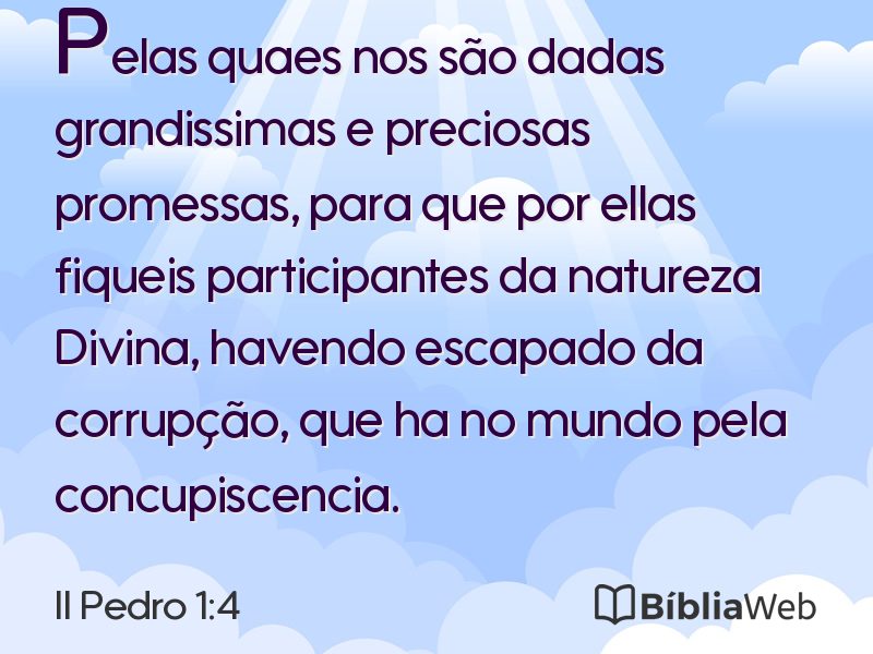 II Pedro 1:4 em imagem para compartilhar