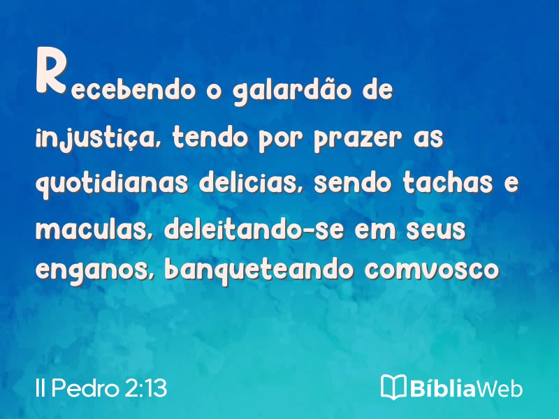 II Pedro 2:13 em imagem para compartilhar