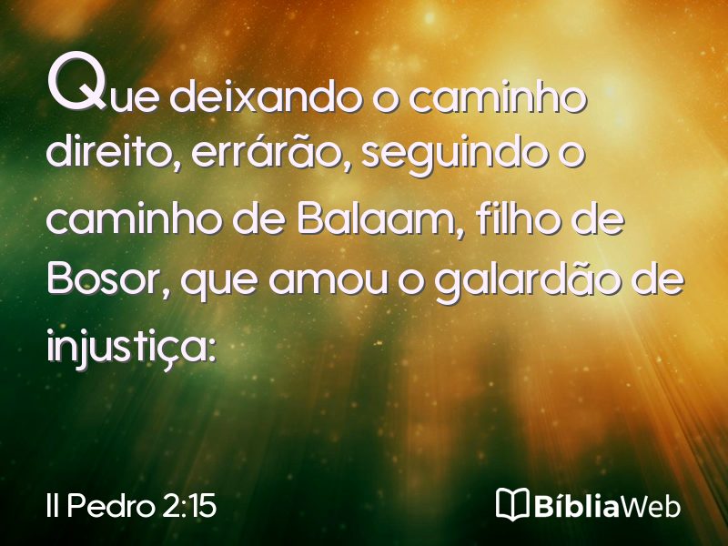 II Pedro 2:15 em imagem para compartilhar