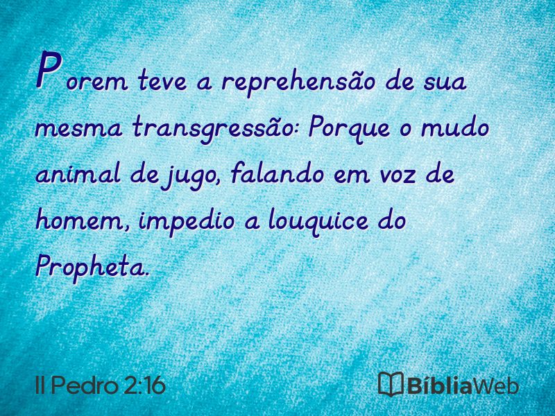 II Pedro 2:16 em imagem para compartilhar
