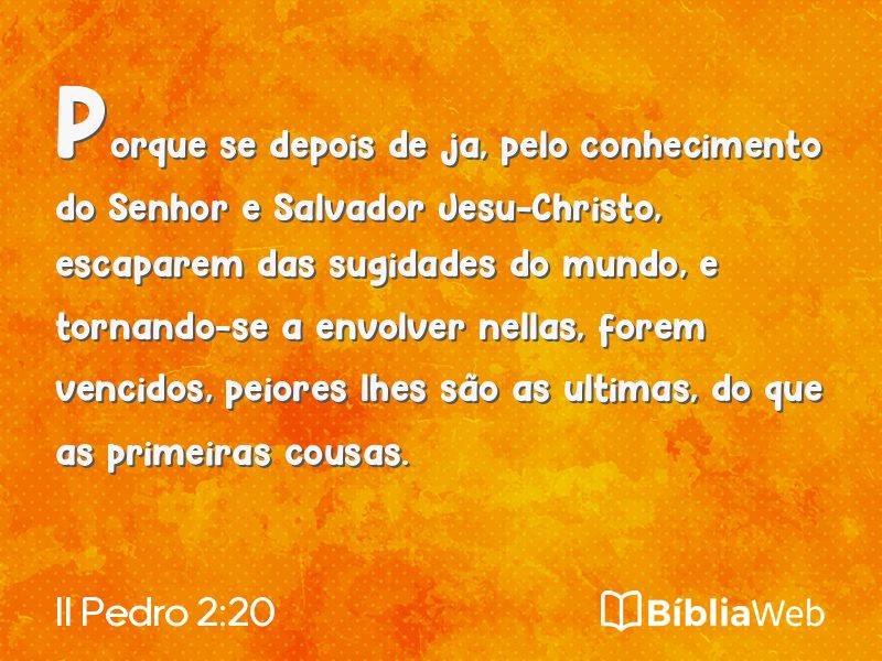 II Pedro 2:20 em imagem para compartilhar