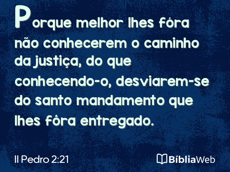 II Pedro 2:21 em imagem para compartilhar