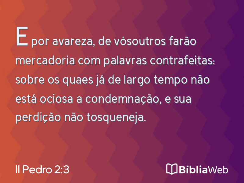 II Pedro 2:3 em imagem para compartilhar