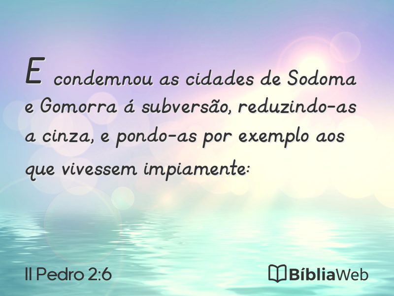 II Pedro 2:6 em imagem para compartilhar