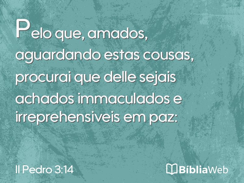 II Pedro 3:14 em imagem para compartilhar