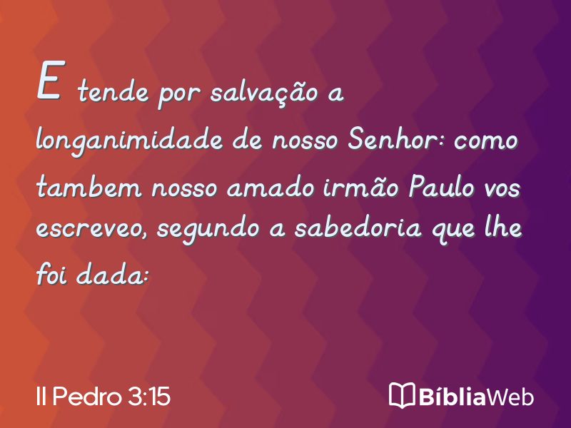 II Pedro 3:15 em imagem para compartilhar