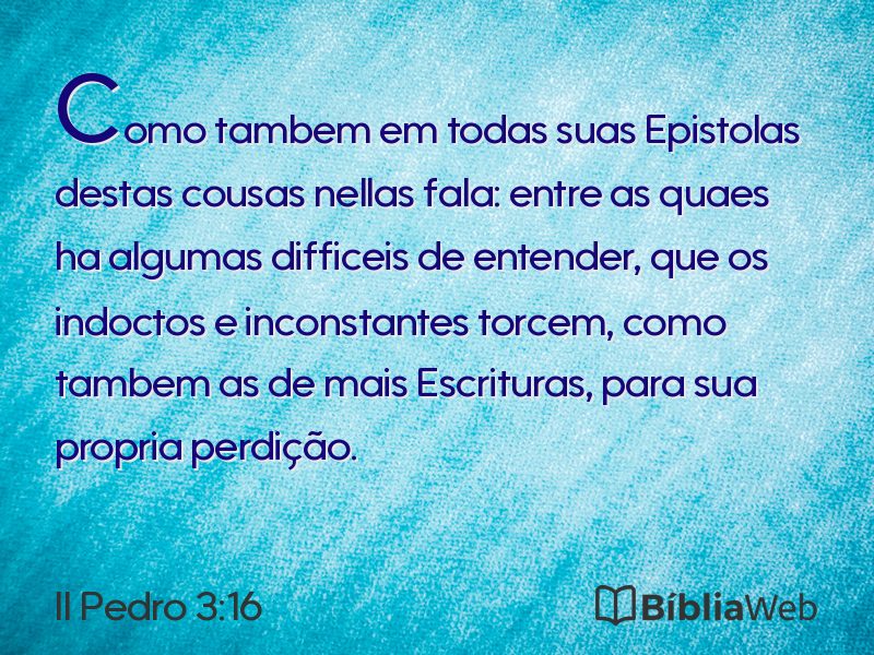 II Pedro 3:16 em imagem para compartilhar