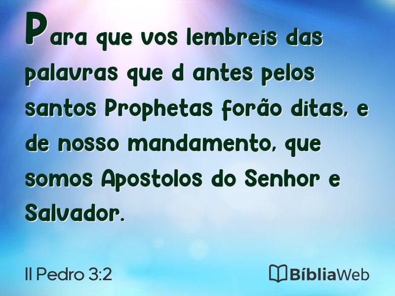 II Pedro 3:2 em imagem para compartilhar