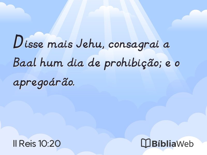 II Reis 10:20 em imagem para compartilhar