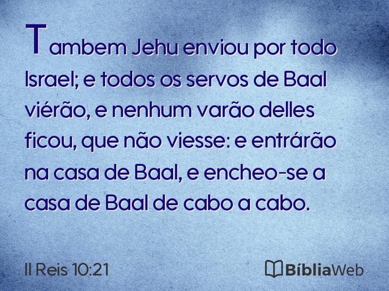 II Reis 10:21 em imagem para compartilhar