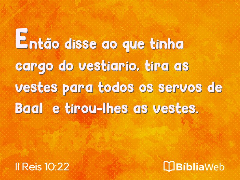 II Reis 10:22 em imagem para compartilhar