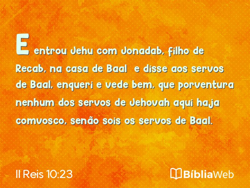 II Reis 10:23 em imagem para compartilhar