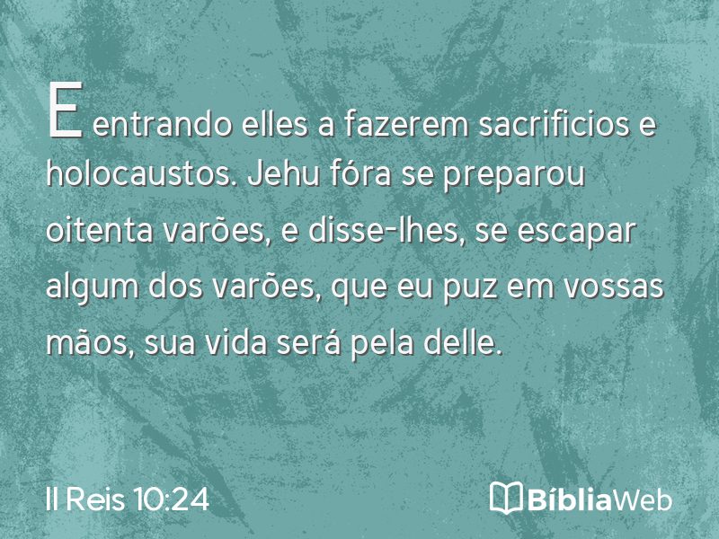 II Reis 10:24 em imagem para compartilhar