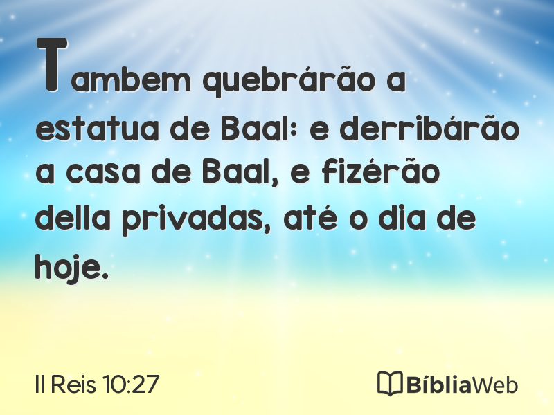 II Reis 10:27 em imagem para compartilhar