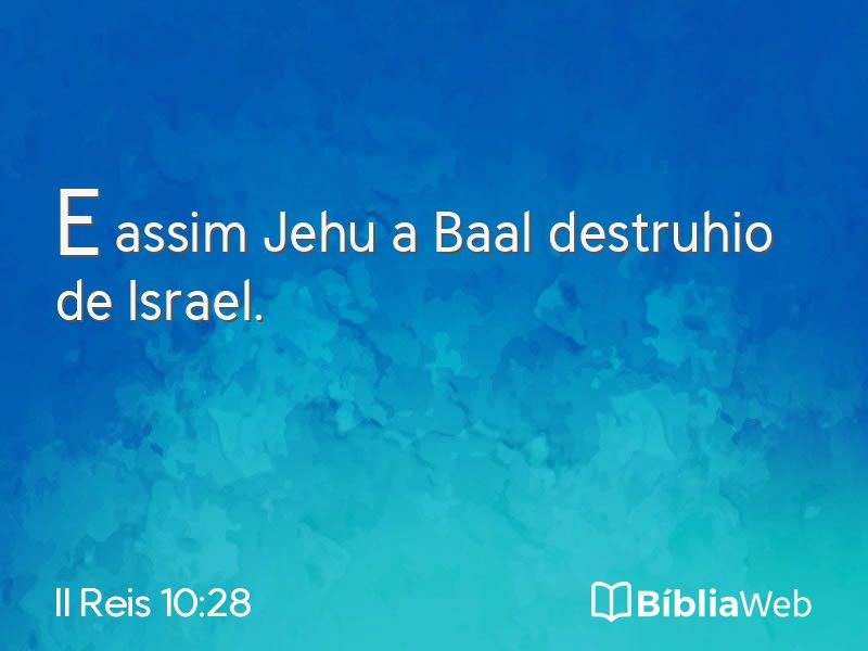 II Reis 10:28 em imagem para compartilhar