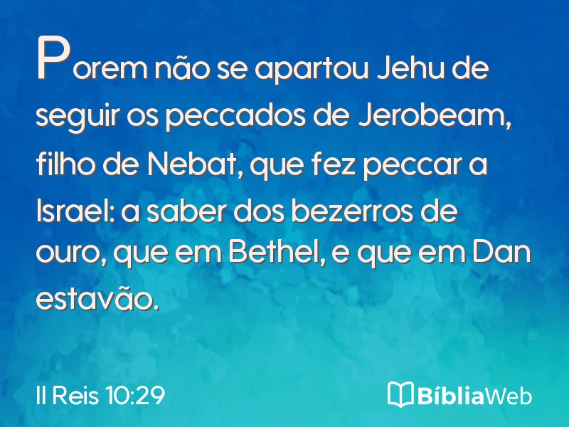 II Reis 10:29 em imagem para compartilhar