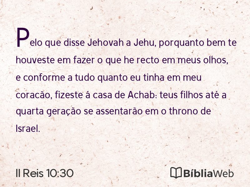 II Reis 10:30 em imagem para compartilhar