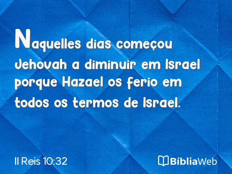 II Reis 10:32 em imagem para compartilhar