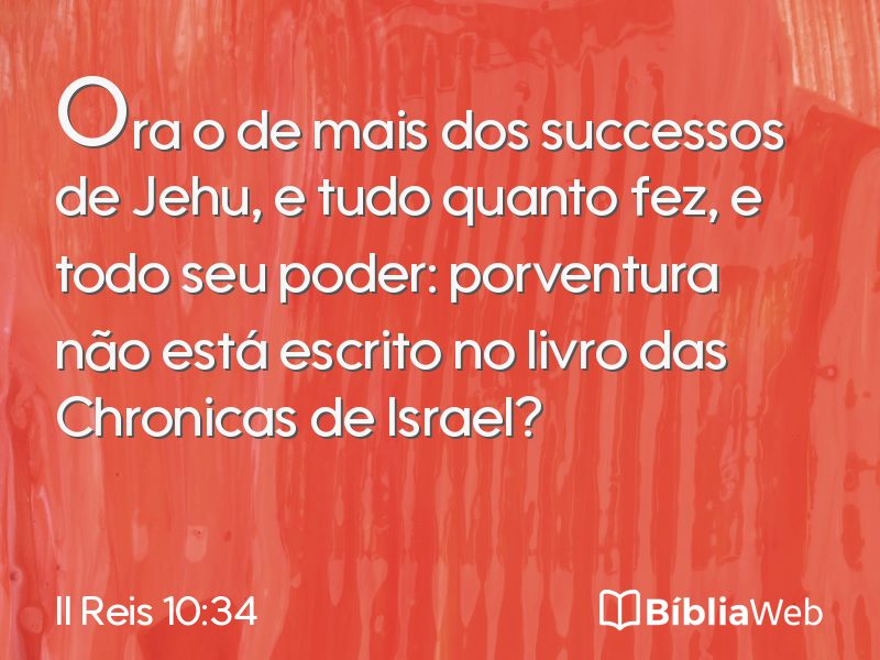 II Reis 10:34 em imagem para compartilhar