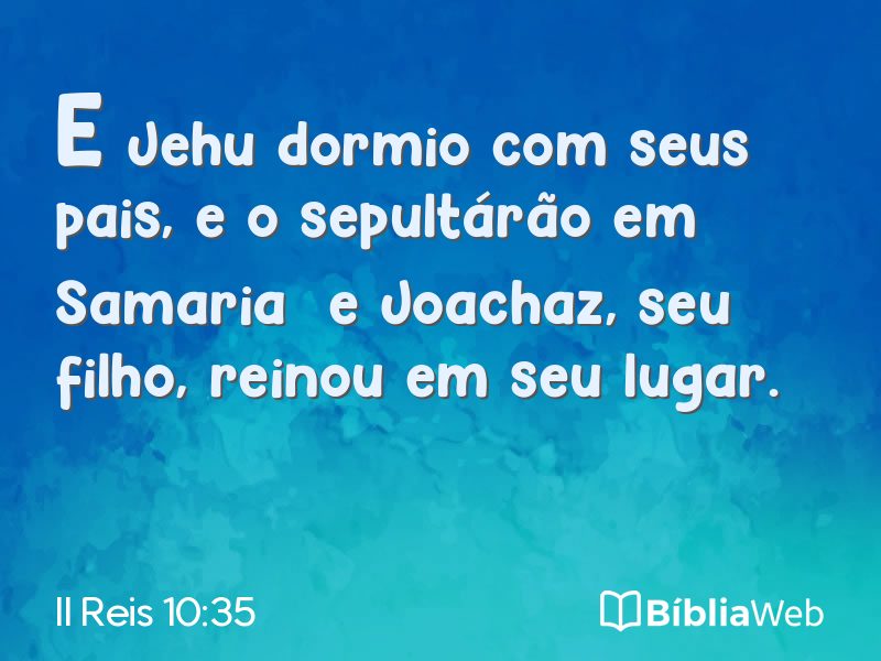 II Reis 10:35 em imagem para compartilhar