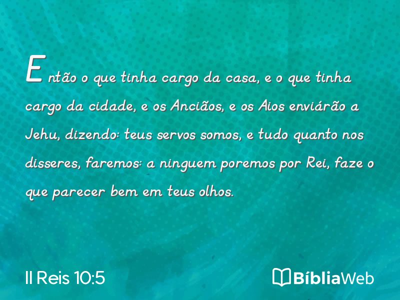 II Reis 10:5 em imagem para compartilhar