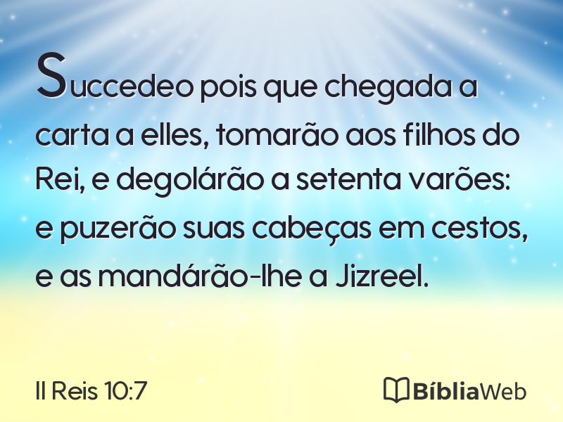 II Reis 10:7 em imagem para compartilhar